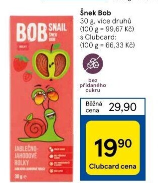Ovocné pásky Šnek BOB LLC Eco Snack