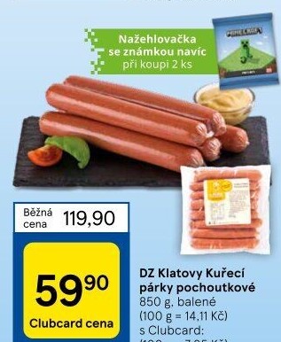 Párky kuřecí pochoutkové DZ Klatovy