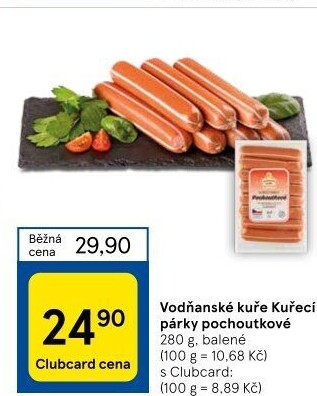 Párky kuřecí pochoutkové Vodňanské kuře