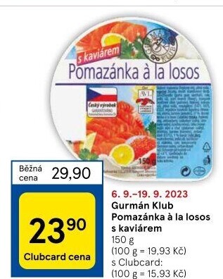 Pomazánka a la losos Gurmán klub