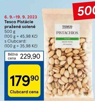 Pražené pistácie Tesco