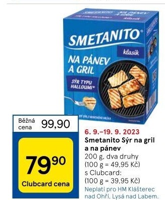 Sýr Smetanito na gril Želetava