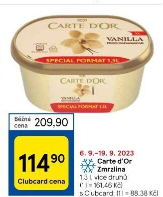 Zmrzlina ve vaničce Carte D'