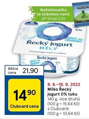 Bílý jogurt řecký 0% Milko