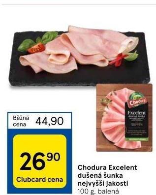 Dušená šunka nejvyšší jakosti Excelent Beskydské uzeniny Chodura