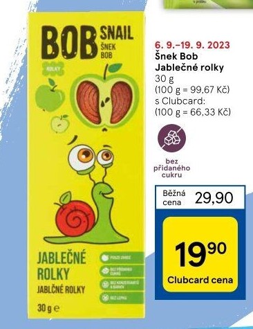 Ovocné pásky Šnek BOB LLC Eco Snack