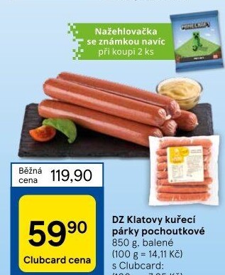 Párky kuřecí pochoutkové DZ Klatovy