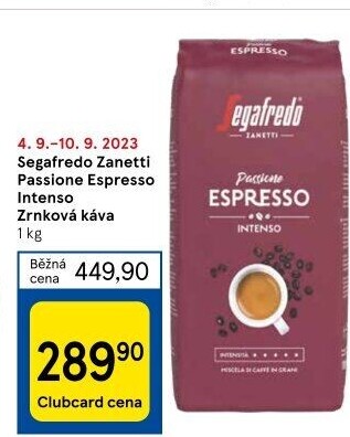 Zrnková káva Passione Espresso Intenso Segafredo