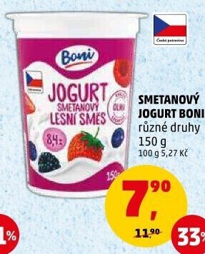Jogurt smetanový ochucený Boni