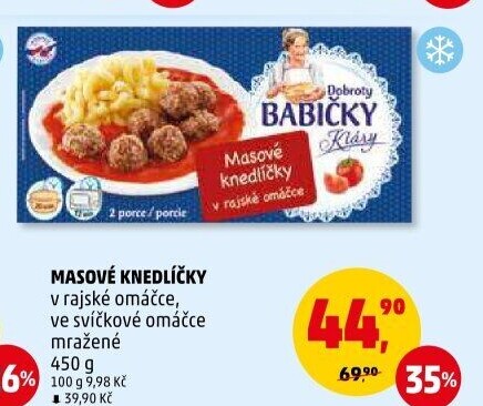 Knedlíčky masové v rajské omáčce mražené Dobroty babičky Kláry