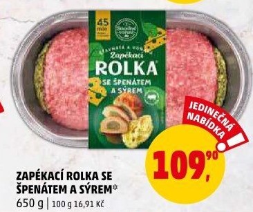 Rolka se špenátem a sýrem Snadné vaření Kostelecké uzeniny