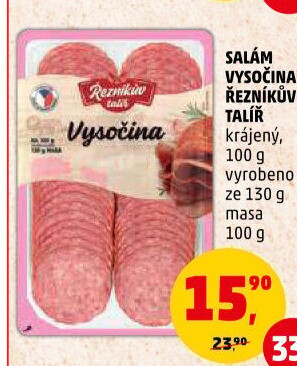 Salám Vysočina Řezníkův talíř