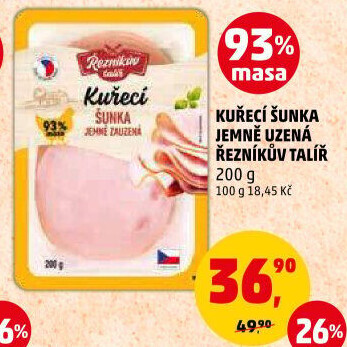 Šunka kuřecí jemně uzená Řezníkův talíř