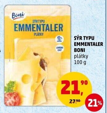 Sýr ementálského typu Boni