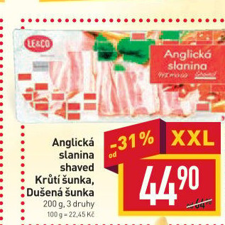 Anglická slanina shaved LE&amp