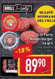 Hovězí burger Grill Party