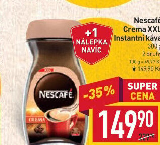 Instantní kávy Nescafé Crema