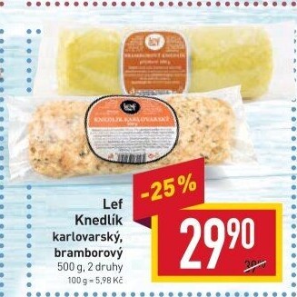 Knedlík karlovarský Lef