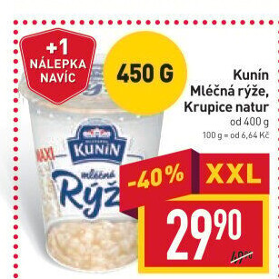 Mléčná krupice Mlékárna Kunín