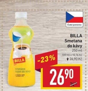 Smetana do kávy Billa