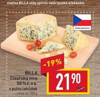 Sýr Niva císařská 50% Billa