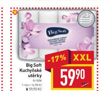 Utěrky kuchyňské 3vrstvé Big Soft
