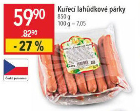 Párky kuřecí lahůdkové DZ Klatovy