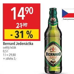 Pivo světlý ležák 11° Bernard