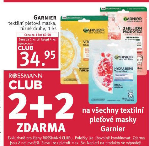 Textilní pleťová maska Garnier