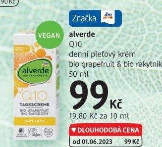 Krém pleťový bio Q10 Alverde