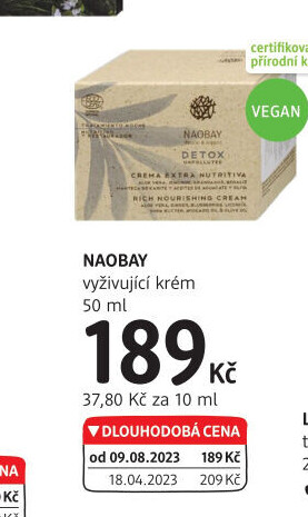 Krém pleťový vyživující veganský NAOBAY