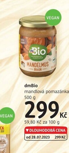 Pomazánka mandlová veganská dm Bio