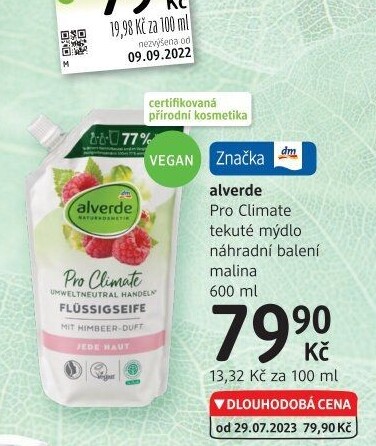 Tekuté mýdlo Pro Climate Alverde - náhradní náplň