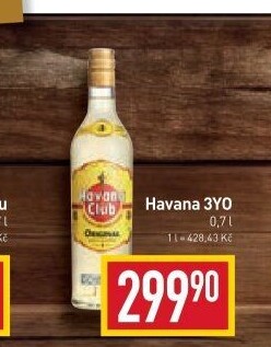 Rum kubánský bílý Aňejo 3 Anos Havana club