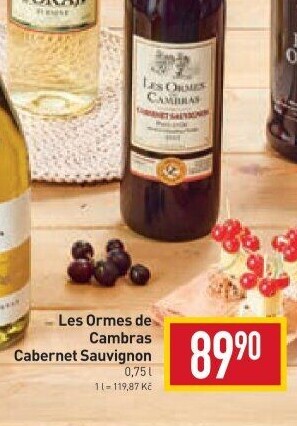 Víno Cabernet Sauvignon Les Ormes de Cambras