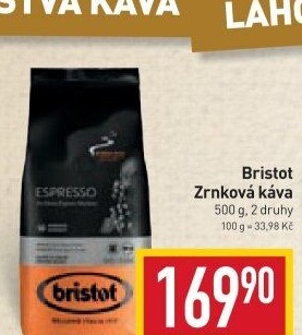 Zrnkové kávy Bristot