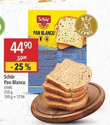 Chléb bez lepku Pan Blanco Schär