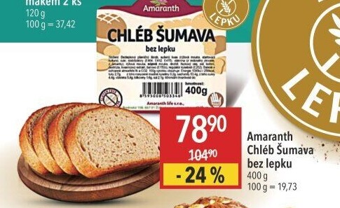 Chléb bez lepku Šumava Amaranth