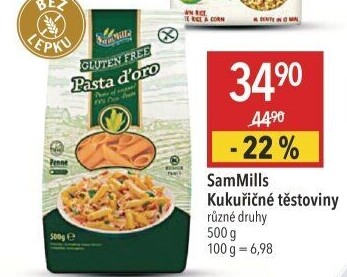 Kukuřičné těstoviny bez lepku Pasta d'