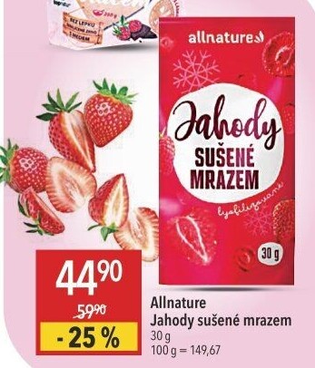 Mrazem sušené jahody Allnature