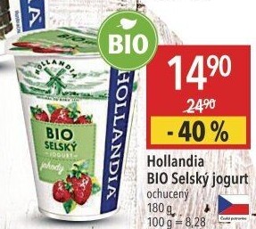 Ochucený jogurt selský bio Hollandia