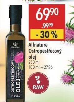 Ostropestřecový olej Allnature
