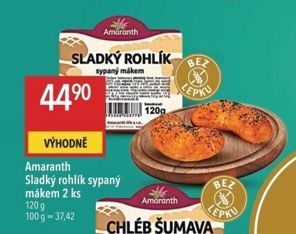 Sladký rohlík bez lepku Vital Amaranth