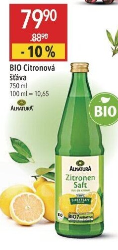 Šťáva citronová bio Alnatura