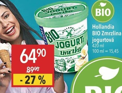 Zmrzlina v kelímku bio Zmrzka Hollandia