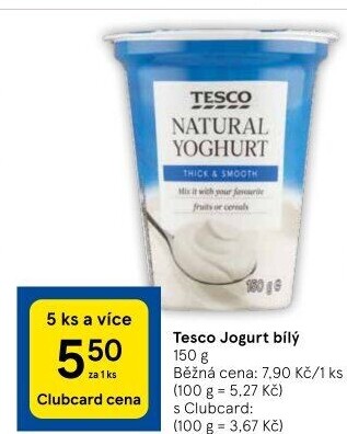 Bílý jogurt Tesco