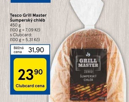 Chléb Šumperský Grill Master Tesco