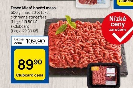 Hovězí mleté maso Tesco