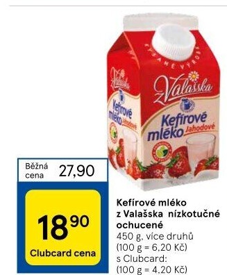 Kefírové mléko ochucené Mlékárna Valašské Meziříčí