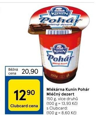 Mléčný Pohár Mlékárna Kunín